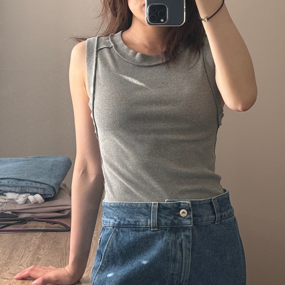 Free people tank - grey- sizeM - Picture 3 of 6